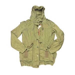 Garage Military Parka large Green Utility Jacket Hooded Gorpcore Safari Cargo